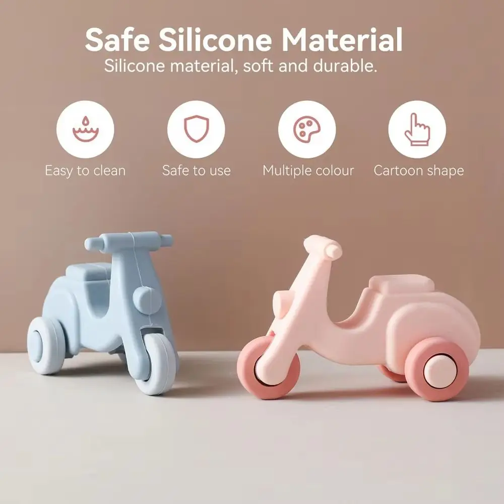 Nieuwe cartoon siliconen auto BPA-vrij zacht automodel educatieve veiligheid Montessori