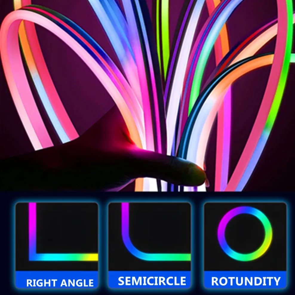 5V USB RGB Neon LED Strip 1M 2M 3M 5M Bluetooth App With Remote Control Waterproof Neon LED Strip For Indoor Outdoor Home Decor