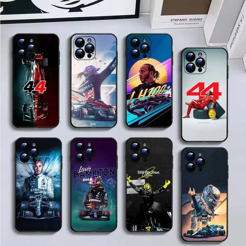 

44 L-Lewis H-Hamilton Phone Case For iPhone16,15,14,13,12,11 Plus,Pro Max,XS,X,XR,SE,Mini,8,7,Soft Black Cover