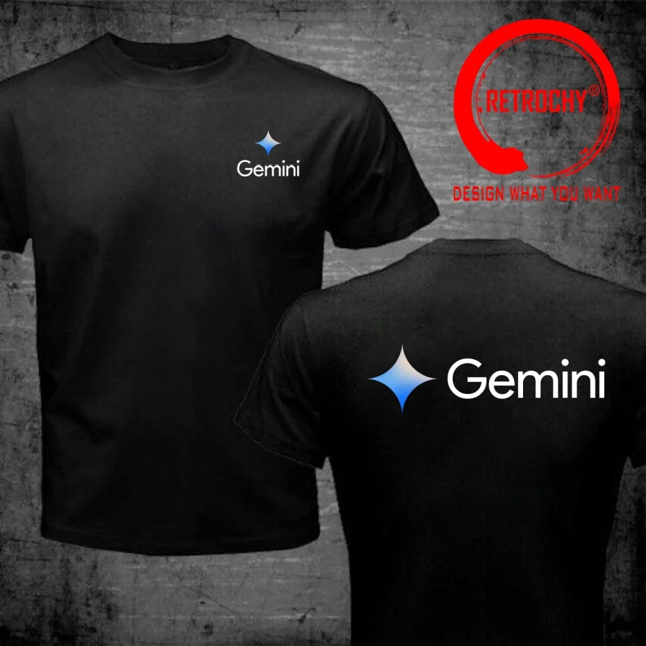 Funny Design Gemini AI Logo  Shirt Men Fashion Trendy Casual Clothing Stylish Tops Tee Shirt Leisure Tshirt Men's T-Shirt