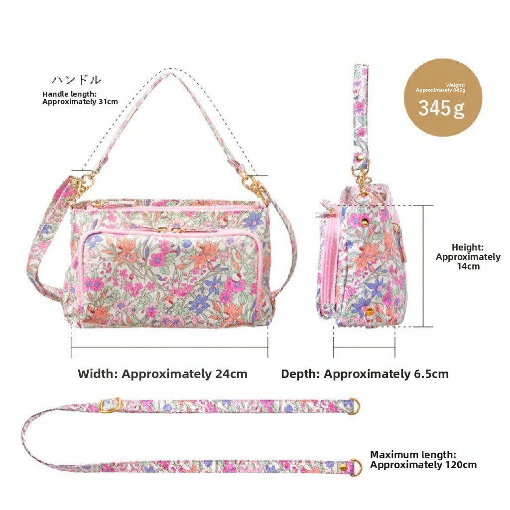 

Waterproof Floral Print Meowtr Cartoon Crossbody Bag Travel oulder Bag for Women Sweet Cool Sle Polyester Zippe...