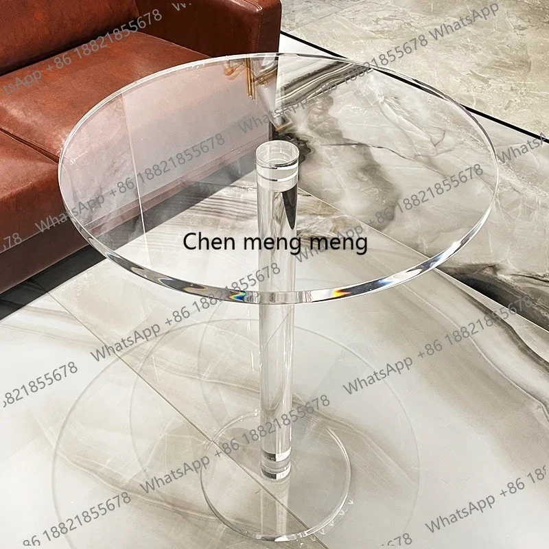 

Aesthetic Acrylic Side Table Round Minimalist Modern Coffee Tables Living Room Design Nordic Couchtisch Postmodern Furniture