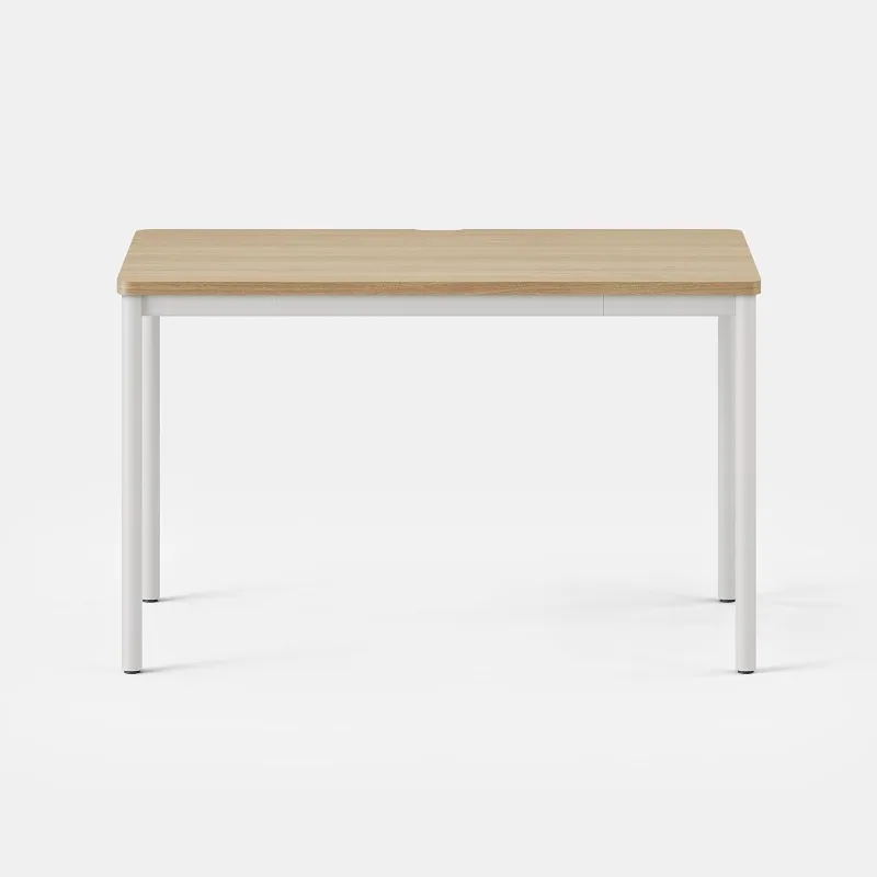 Daily Desk  Functional At Home Desk with Effortless Assembly Timeless Design Rounded Corners and Built-in Woodgrain Work Table