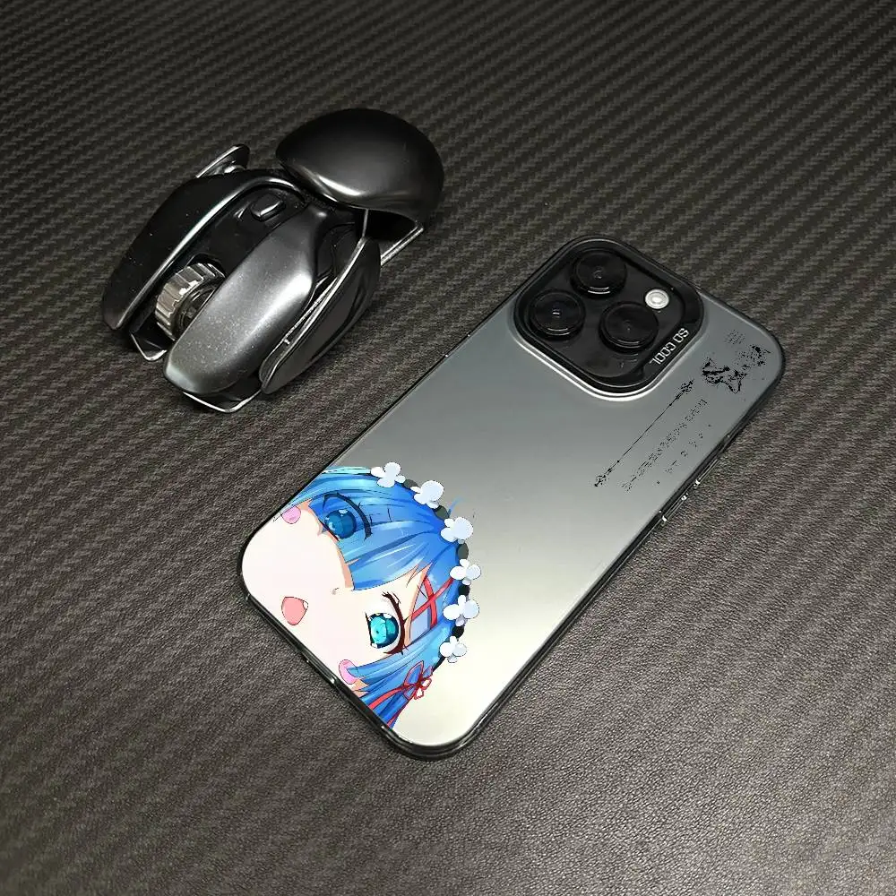 Japão anime re z-zeroes bonito caso de telefone para iphone 16 15 14 13 12 11 plus pro max multicolorido aurora laser à prova de choque funda capa