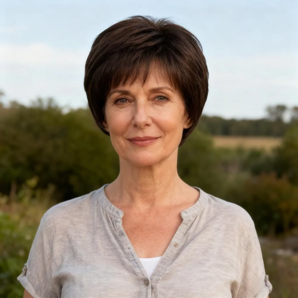 Middle-aged and Elderly Wigs Mom Style Hair Mechanism Short Straight Hair Women's Short Hair Synthetic Wig Headband Cover