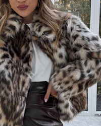 European And American Style Foreign Trade Women's Clothing New Fashion Versatile Long Sleeved Faux Fur Effect Jacket Jacket