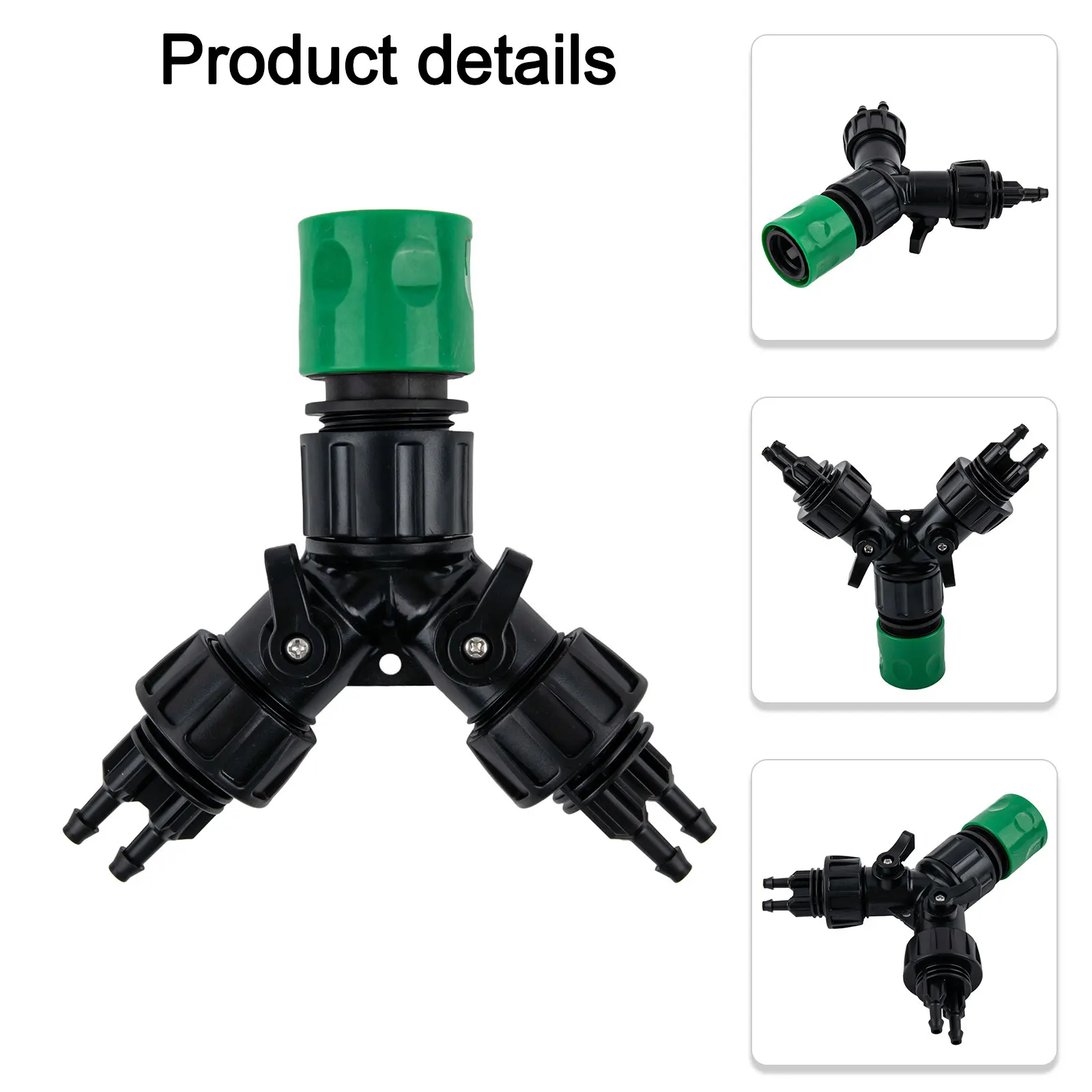 Drip Irrigation Tap Adapter with 4-Way Splitting Function for 1/4 Inch Hose Used in For Garden Bonsai Greenhouse and Pot Plants