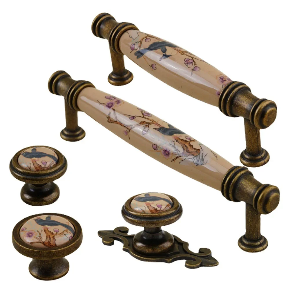 1szt Ceramiczna antyczna brązowa gałka do szuflady porcelanowej Gałki do szuflady dla dzieci Gałki do mebli kuchennych dla dzieci