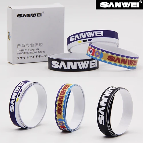 SANWEI-Protector de borde de raqueta de tenis de mesa autoadhesivo, Protector de cinta lateral de palo de Ping Pong de PVC, accesorio de tenis de mesa