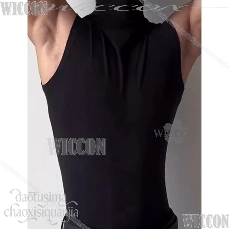 Love And Deepspace Cosplay Ao Yin Valko Black Sleeveless Sports Vest Necklace Wolf Furry Earwear Mask Festival Fancy Comic Con - view 5