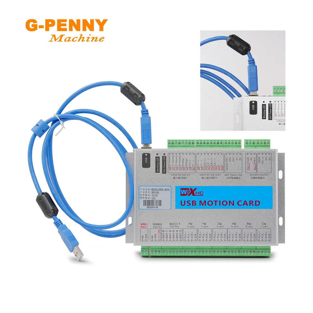 XHC MKX-M4 3/4/6 Axis MACH4 CNC Motion Control Board Frequency 2000KHZ Controller For Engraving Cutting Machine