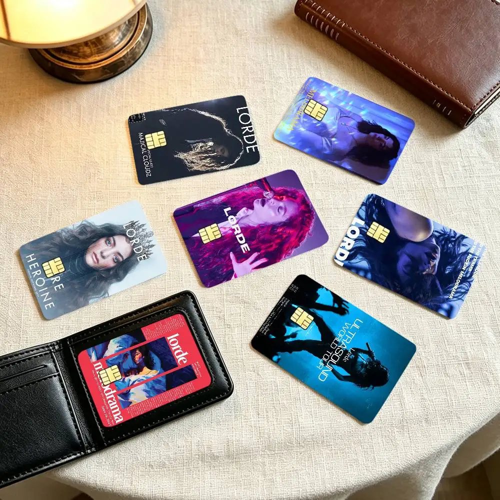 singer l-Lorde Credit Card HD Stickers Game Card Decal Small Chip Waterproof Sticker Gift
