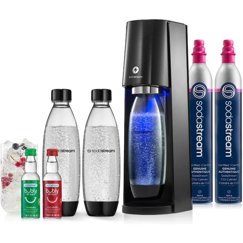 SodaStream - صانع الصودا E-TERRA |   حزمة القيمة |   3 مستويات كربونات أوتوماتيكية، تتضمن 2x اسطوانات ثاني أكسيد الكربون