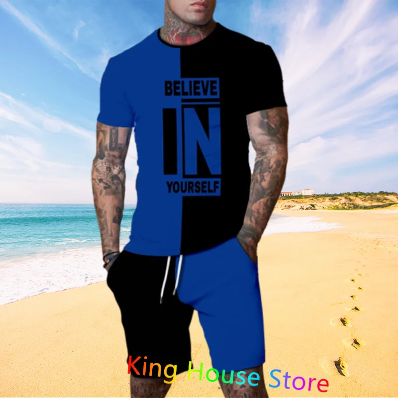 Men's Sportswear Outfit Set Summer Oversized Sport T-shirt shorts Tracksuit Set  Casual Jogging Set Male 2 Piece Outfits Sets