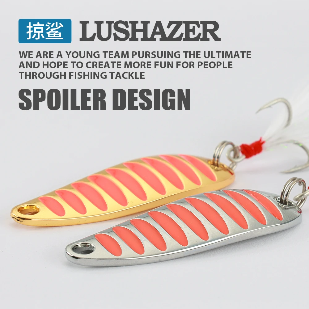 Бренд LUSHAZER Ложка для рыболовной приманки 2 г 5 г 7 г 10 г 15 г 20 г Золотая/Серебряная ложка для рыболовной приманки Жесткие приманки Металлическая приманка Китай бесплатная доставка