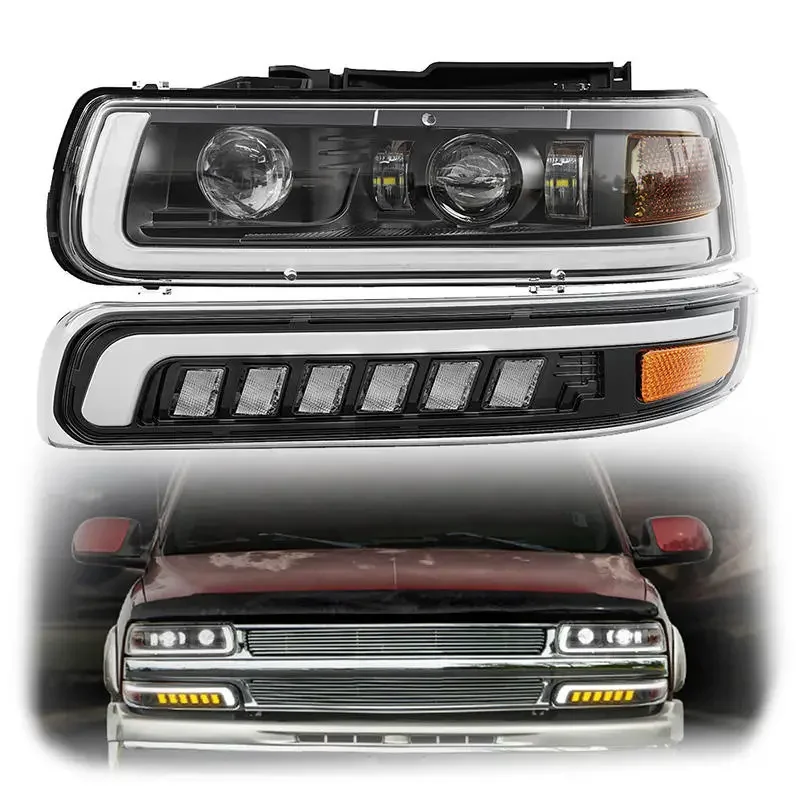 DOT Approved LED Headlight Assembly For 99-06 Chevrolet Silverado 1500 2500 3500 HD Tahoe Surburban Lighting Accessories