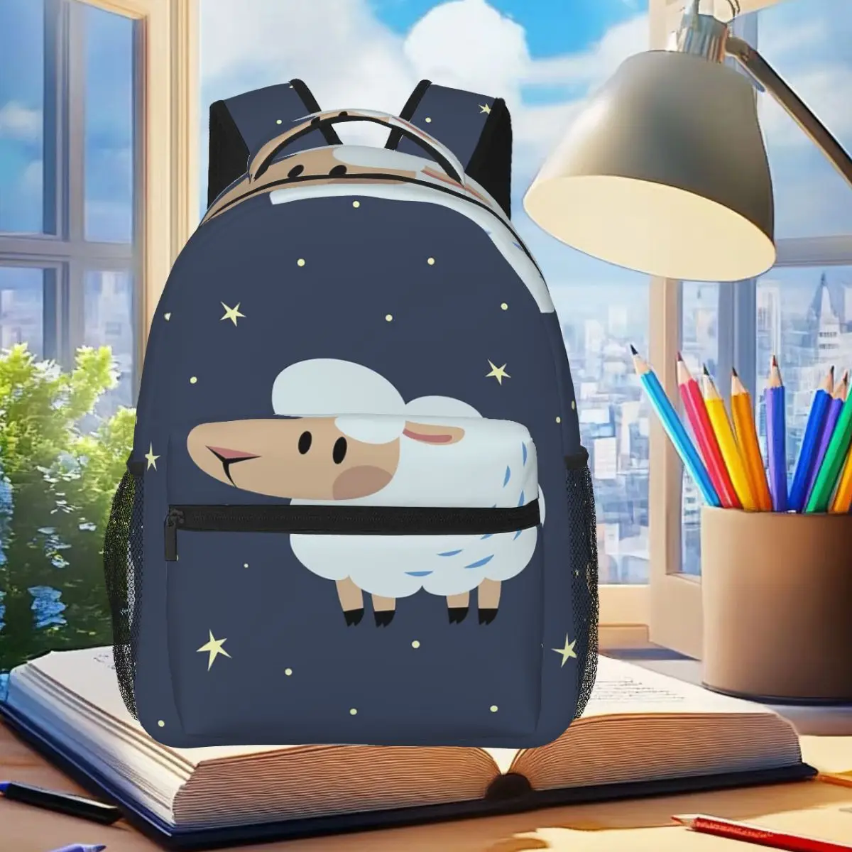 

Counting Sheep Throw Student Backpack School Bag Hiking Travel Daypack for Boys Girls Fashion Bookbag Shoulder Bags