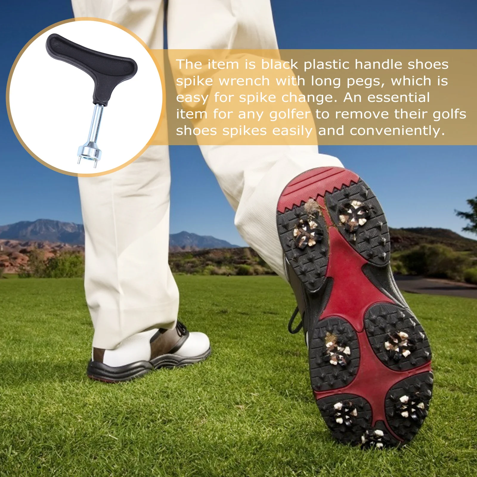 

1Set Plastic Handle Golfs Shoes Spike Remover Black Practical Spike Wrench Changing Tool Nail Lifter