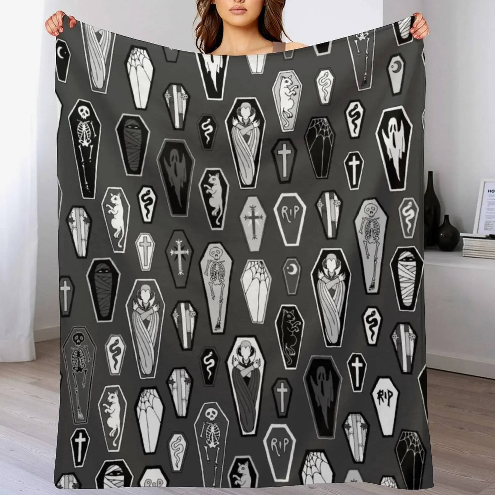 13 Coffins Throw Blanket Warm Accent Blanket for Living Room Decoration
