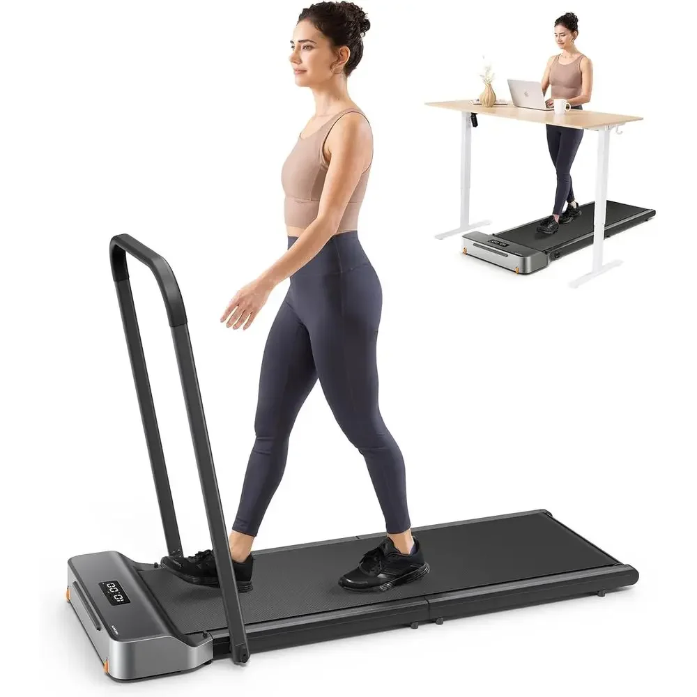 

Portable Walking Pad with Handle, Compact Treadmill for Home Office, Space-Saving Under Desk Exercise Equipment