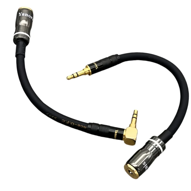 Fever-grade 3.5mm headphone audio elbow 3.5 male to female AUX extension signal line cable