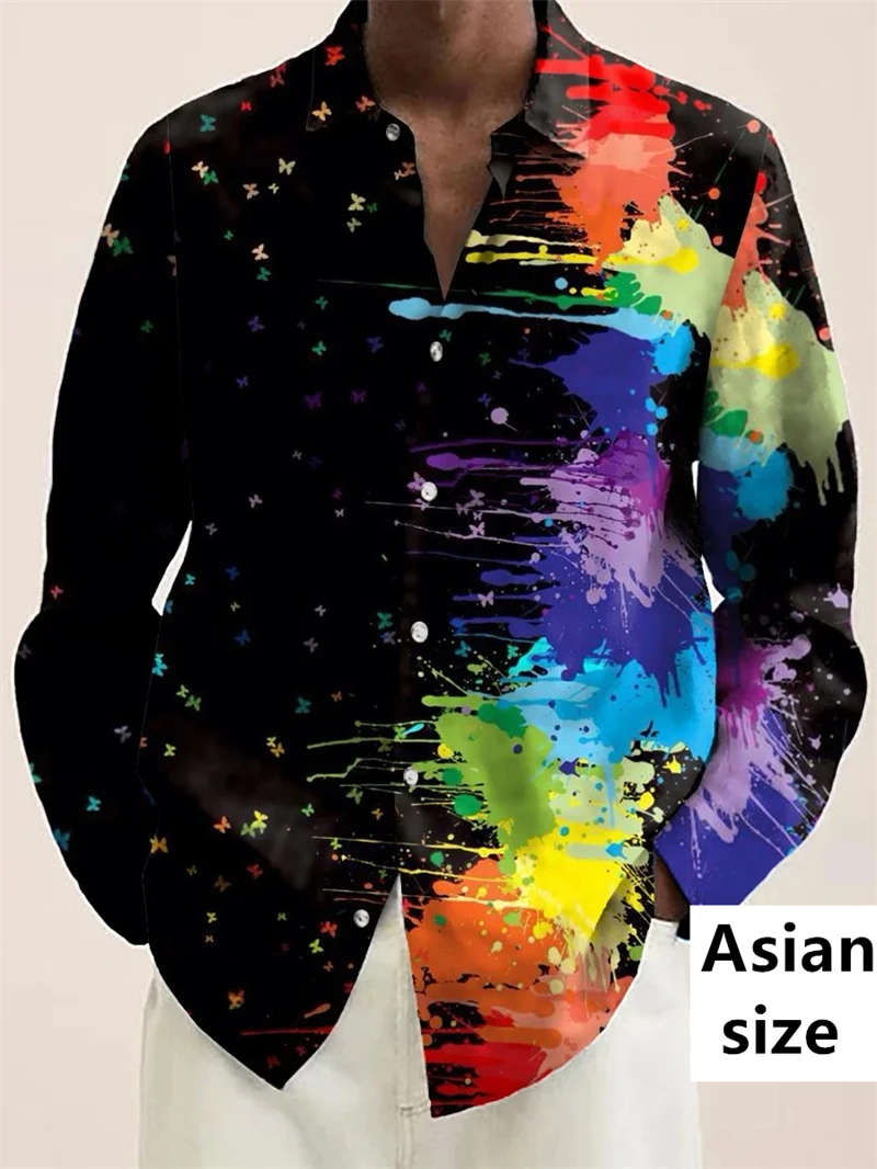 Men's Shirt 3D Printed Fashion Pattern Shirt Men's Hawaii Summer Long Sleeve Outdoor Vacation Leisure Button Up Unisex Blouse