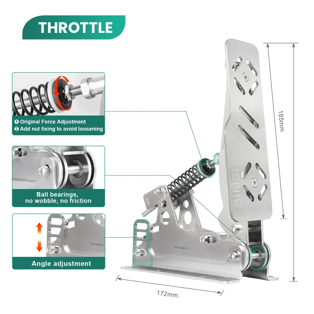 SIMSONN Sim Racing Load Cell Pedals Sim Racing Simulator Pedals