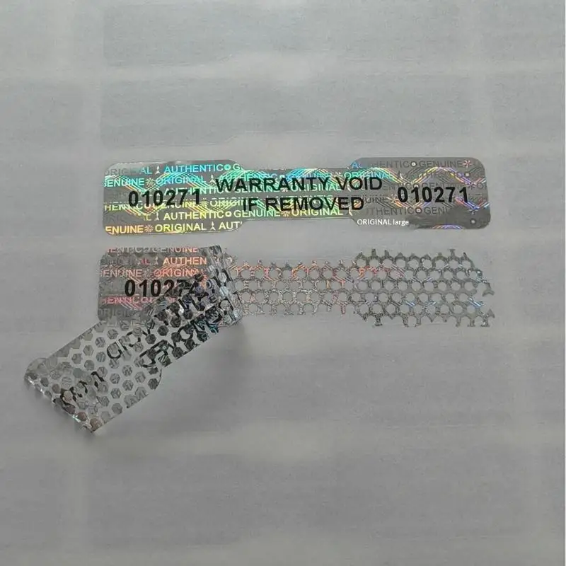 Bone-Shaped Holographic Warranty Labels 30-300pcs - Tamper-Evident Security Seals with Serial Numbers