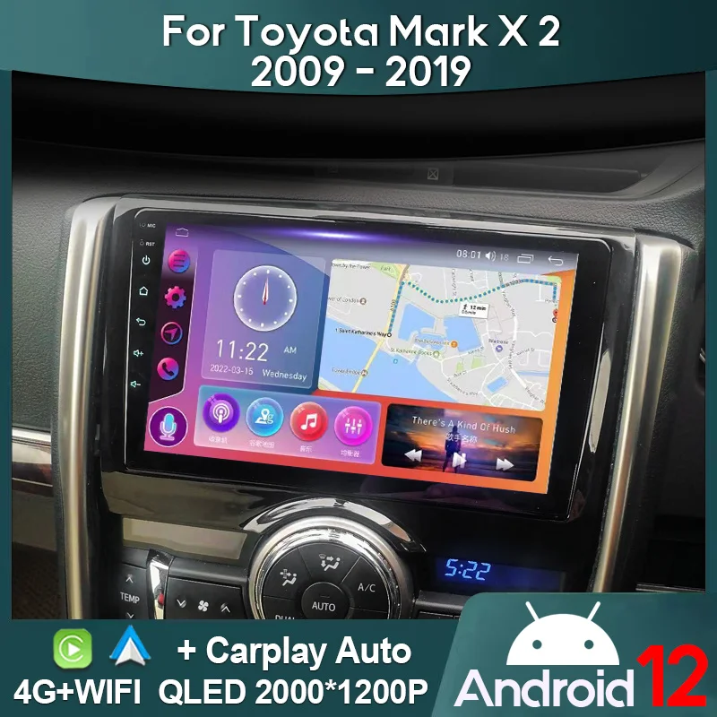 

MAMSM Car Radio For Toyota Mark X X130 2 II 2009-2019 Android 12 Multimedia Video Player GPS 4G Carplay Autoradio 2K QLED Stereo