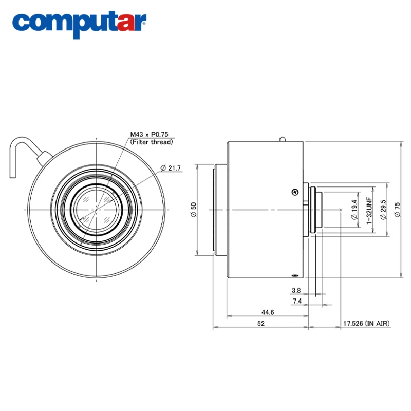 Computar VL1624U-MPZ 20MP 1" 16mm Foco elétrico Abertura elétrica C-Mount Foco fixo lent