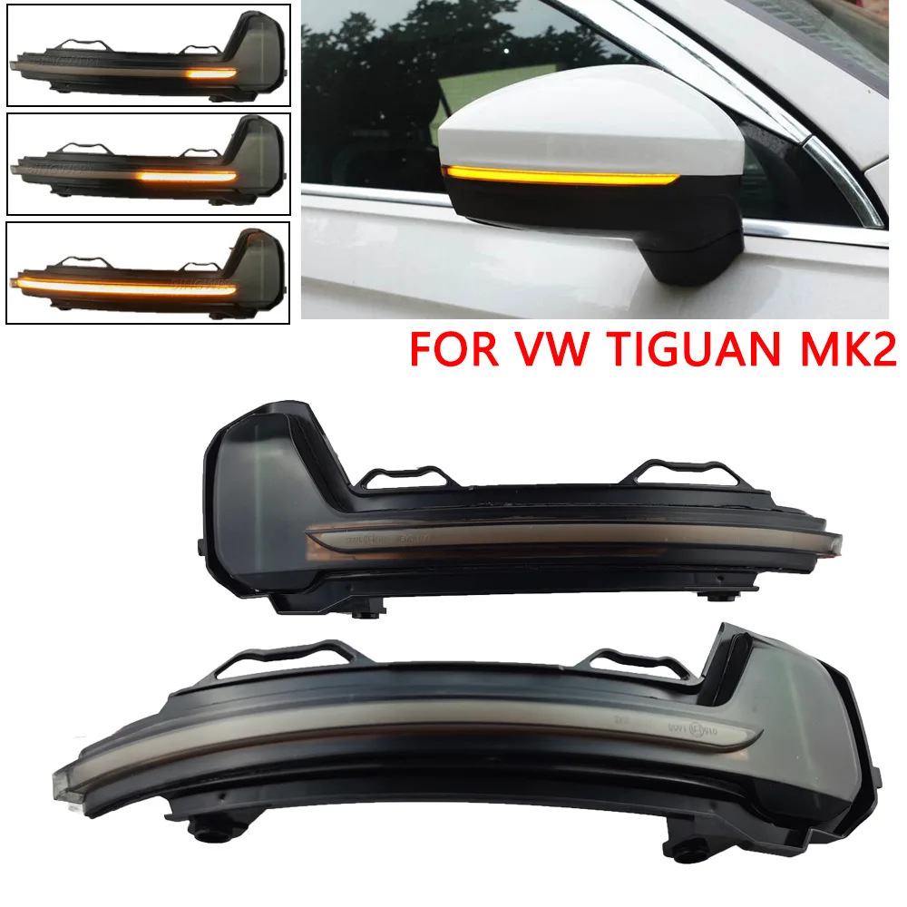 

2pcs For Volkswagen Tiguan MK2 17-19 Touareg MK3 LED Mirror Turn Signals