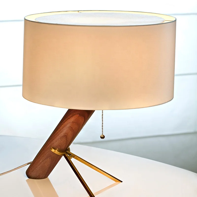 Modern wooden table lamp country study office study eye protection lamp