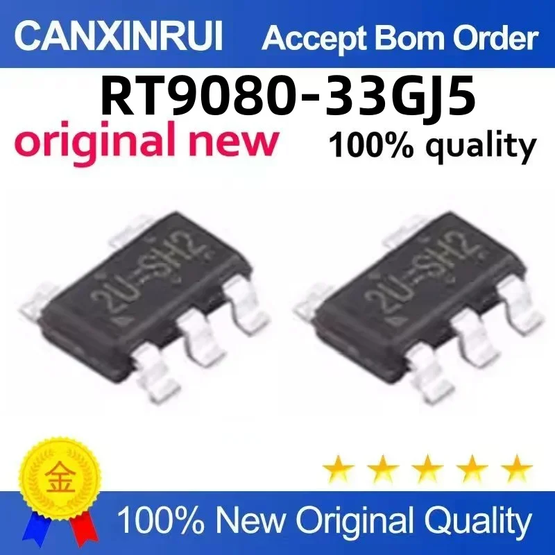 

(5-100 pieces)Brand new original RT9080-33GJ5 silk screen 2U=SOT23-5 linear regulator spot chip IC