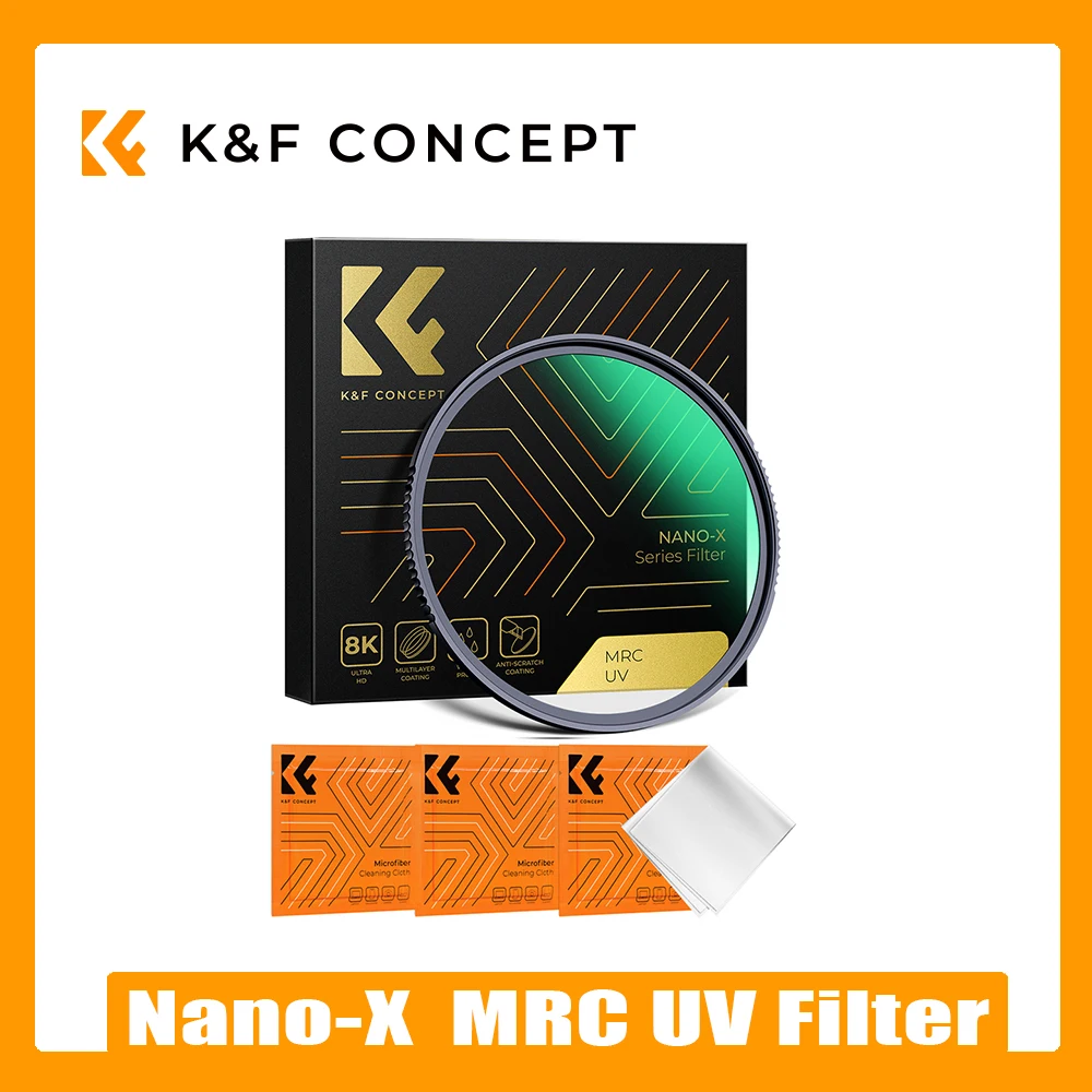K&F Concept MC UV Protection Filter（Nano-X Series）8K Ultra HD Ultrathin UV Filter with 28-Layer Water And Dust Proof Coatings