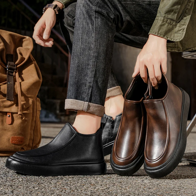 Scarpe casual da uomo 2025 Nuovo stile Autunno Pelle Scarpe da uomo versatili alla moda Scarpe da passeggio impermeabili antiscivolo per esterni