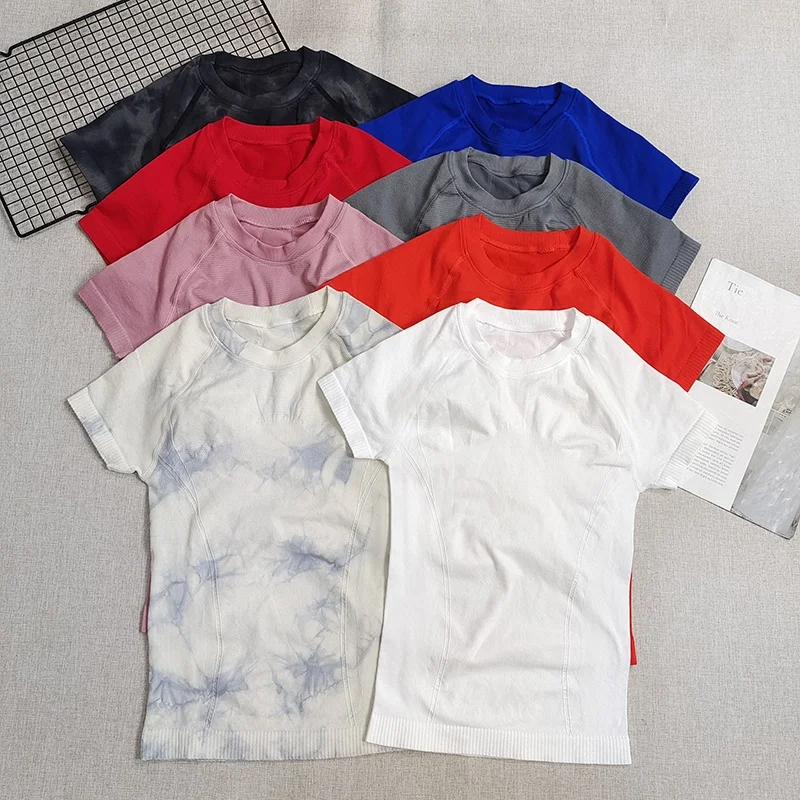 

Slimming Effect Sports T-irt Women's Outdoor Fitn ort Sve Breathable Qui Dry High Elastici Yoga Top Casual Wear