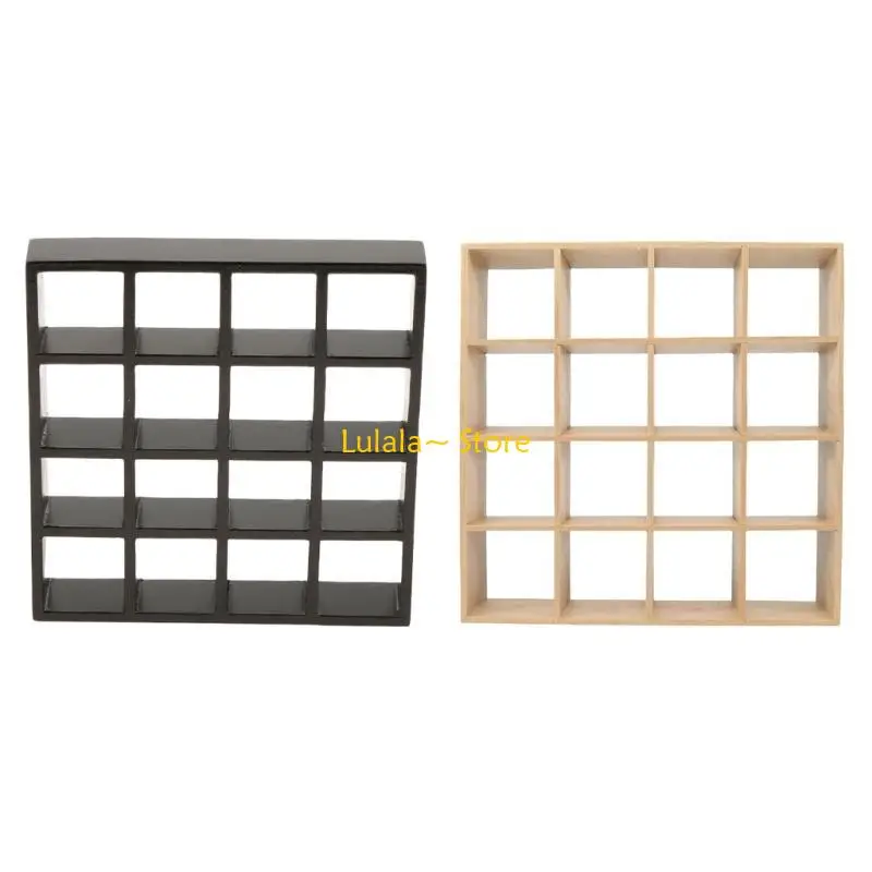 Y4qa prateleira exibição multiuso com 16 compartimentos para entusiastas móveis casas bonecas e organização