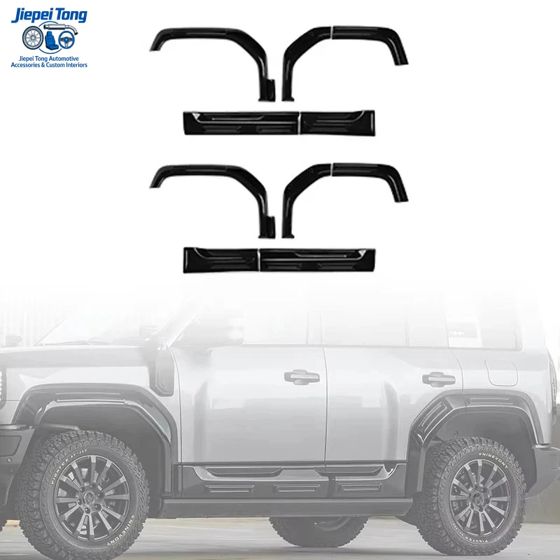 

Новые внешние аксессуары 2025 года: глянцевые черные накладки на двери, защита от царапин, расширители арок, комплект для тюнинга кузова для BYD Leopard