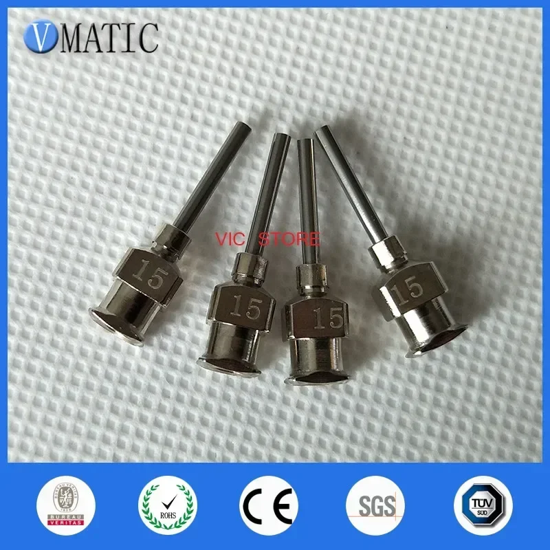 15G 1/2 Inch Stainless Steel Dispensing Needle Tips Precision Glue Nozzle for High Viscosity Silicone Epoxy Potting 12Pcs/Box