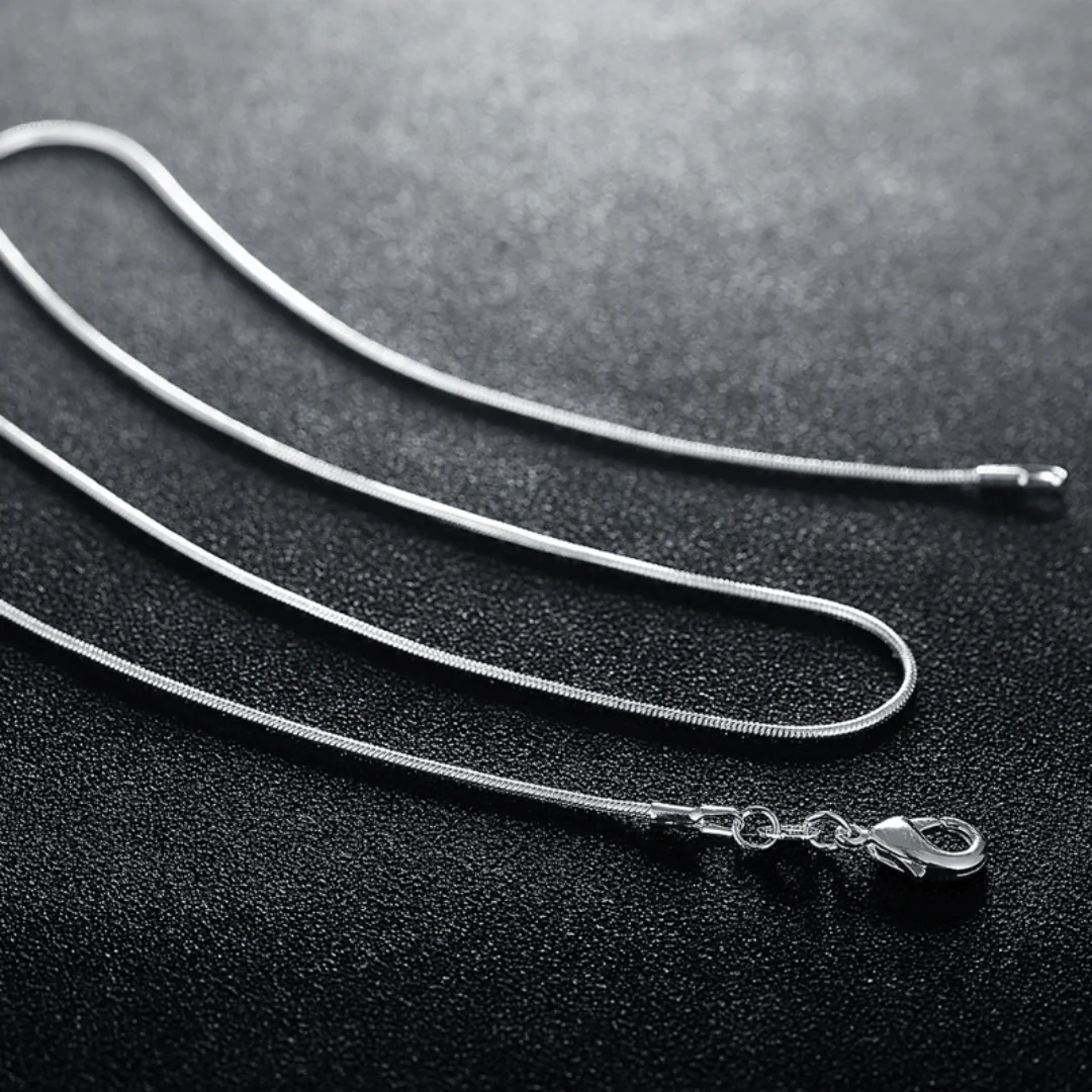 925 Sterling Silver Solid Snake Chain Necklace, Unisex