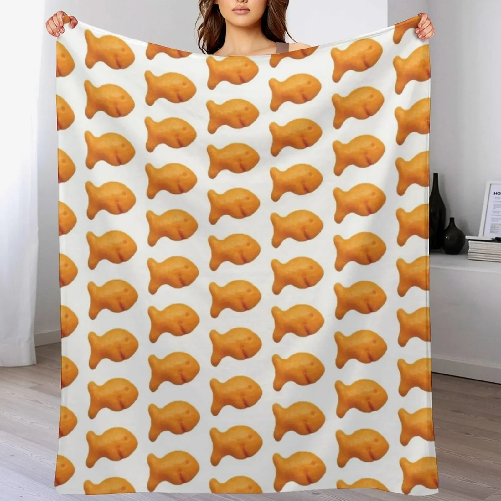 Goldfish Cracker Throw Blanket Luxury Designer Warm Weighted For Decorative Sofa Blankets