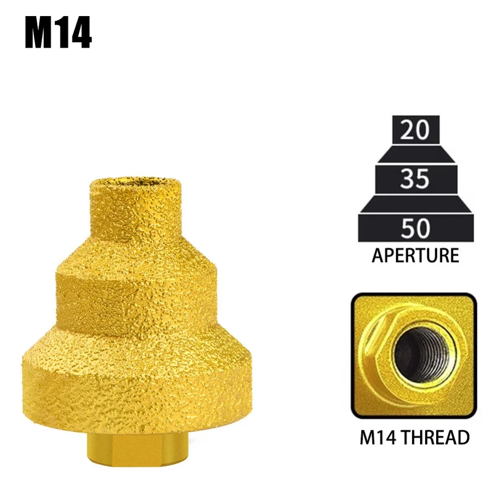 

M10 M14 Diamond Chamfer Router Bits 20-35-50mm Construction Tools Brazed Pagoda Reamer Efficient Cutting Hole Opening