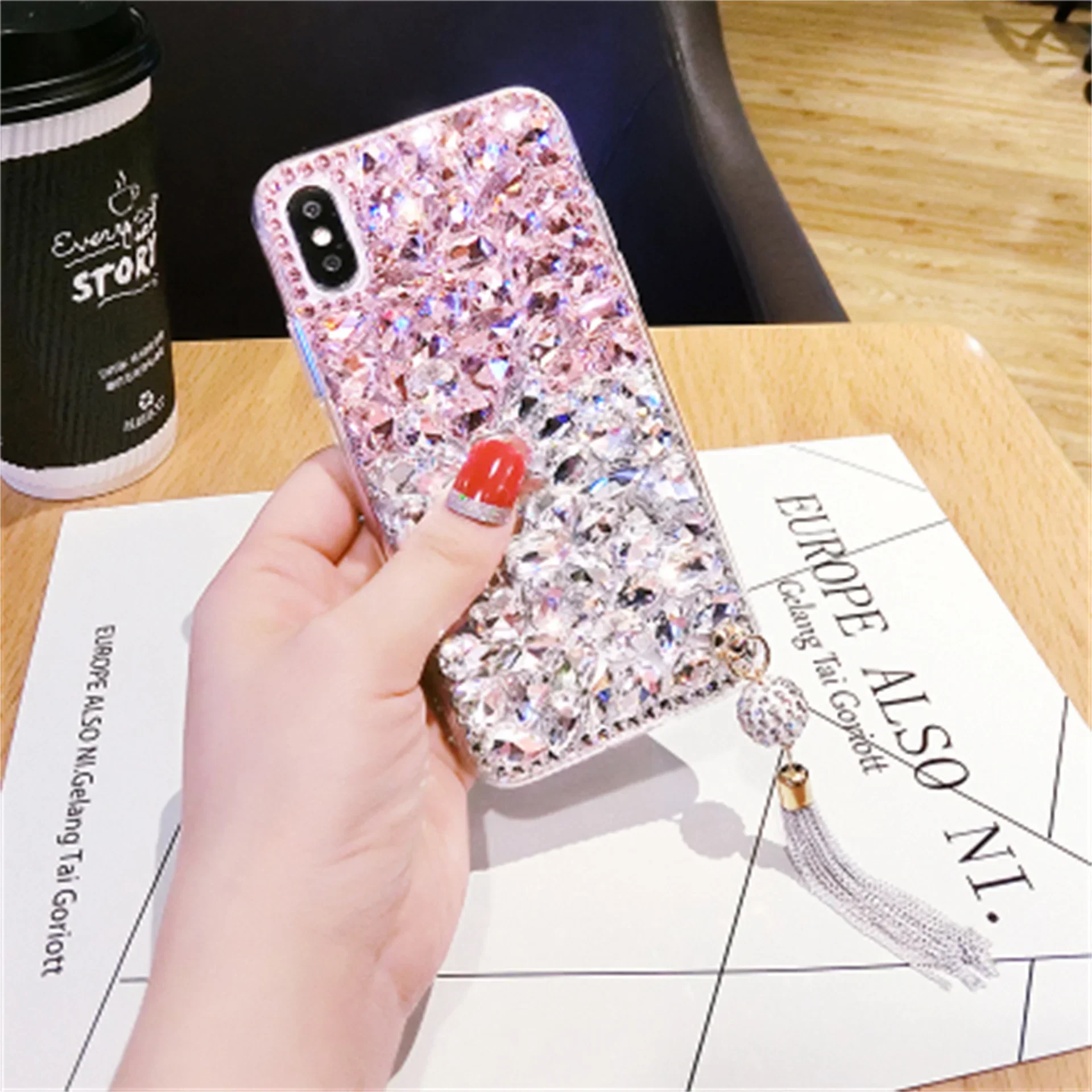 Luxury Bling Rhinestone Diamond Pendant Phone Case, Soft Clear Cover for Xiaomi Redmi 17 12 14 Note 11 13 12 15 Pro Plus