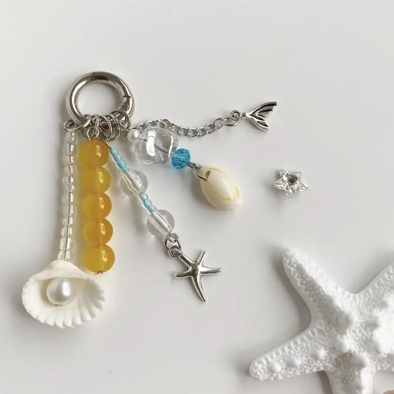 Beach Styles Dolphin Shell Keychain Lovely Fashionable Gift Item
