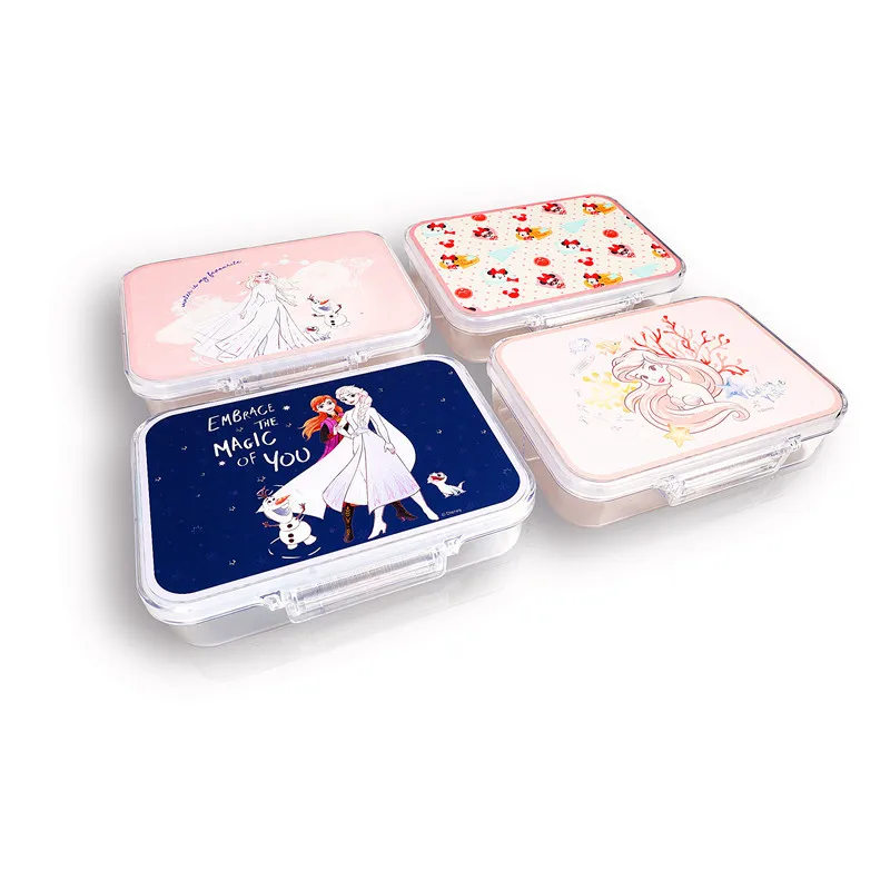 

New Disney frozen Cartoons Minnie Mickey Mouse Stitch lunch box Minnie student school separated detachable lunch box