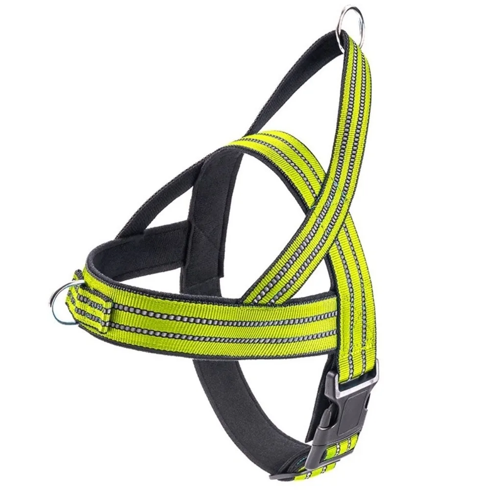 Nylon No Pull Dog Harness Front Clip Pull-Resistant Escape Proof Dog Harness Easy Put On Reflective Design