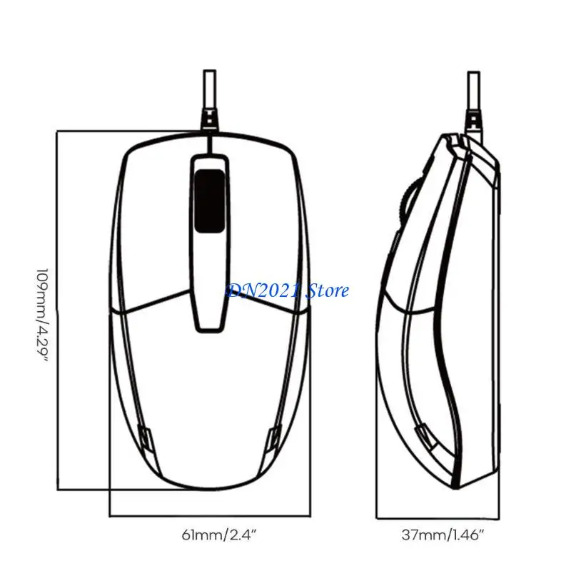 Оптическая мышь F3KE Type C, высокая точность 1000 точек на дюйм, для компьютеров, телефонов и планшетов, 3 кнопки, эргономичный