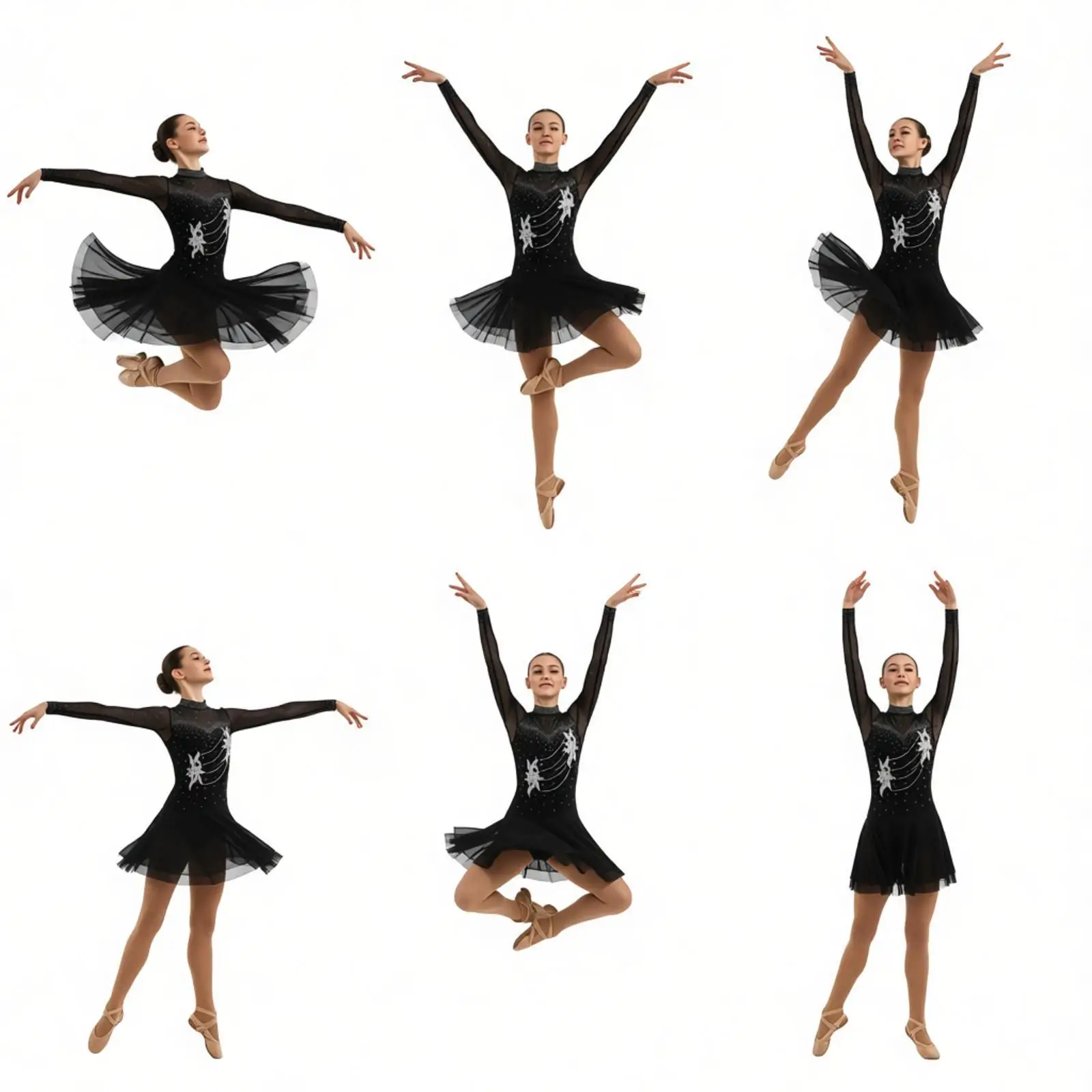 

Женское платье для гимнастики, фигурного катания, балета, лирического танца, латиноамериканских танцев, танго, с пайетками, аппликациями, сеткой и блестящими стразами