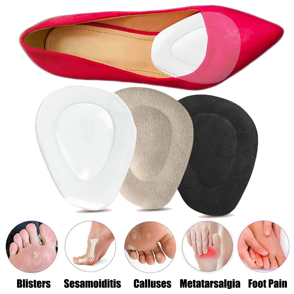 Silicone Metatarsal Pads Ball of Foot Cushions for High Heels Sandals Forefoot Inserts Pain Relief Gel Foot Pads for Women Shoes