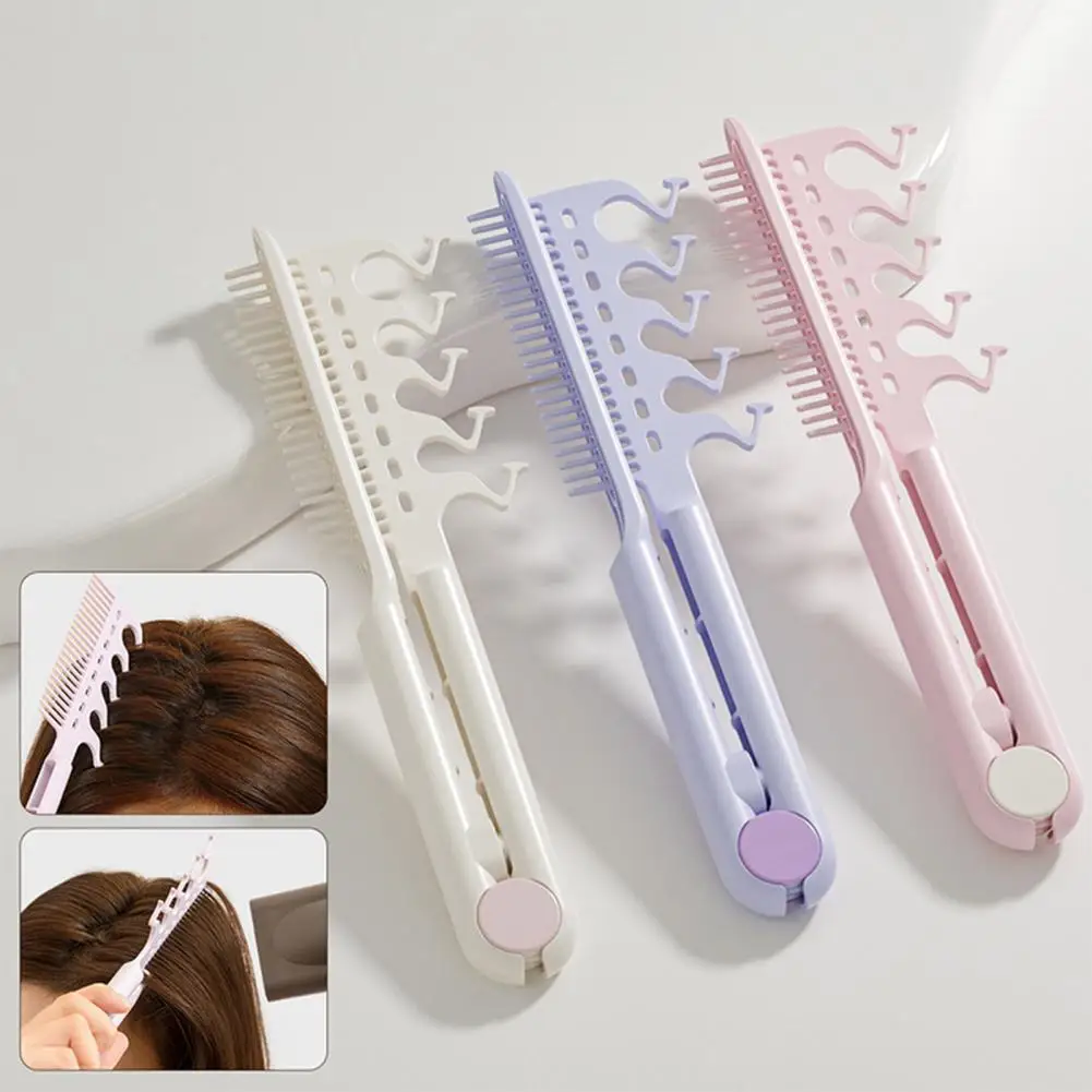 

2-In-1 Hair Comb with Long Handle V-shaped Fluffy Hair Comb Anti-static Thin Thick Curly Long Hair Comb Women Detangling Combs